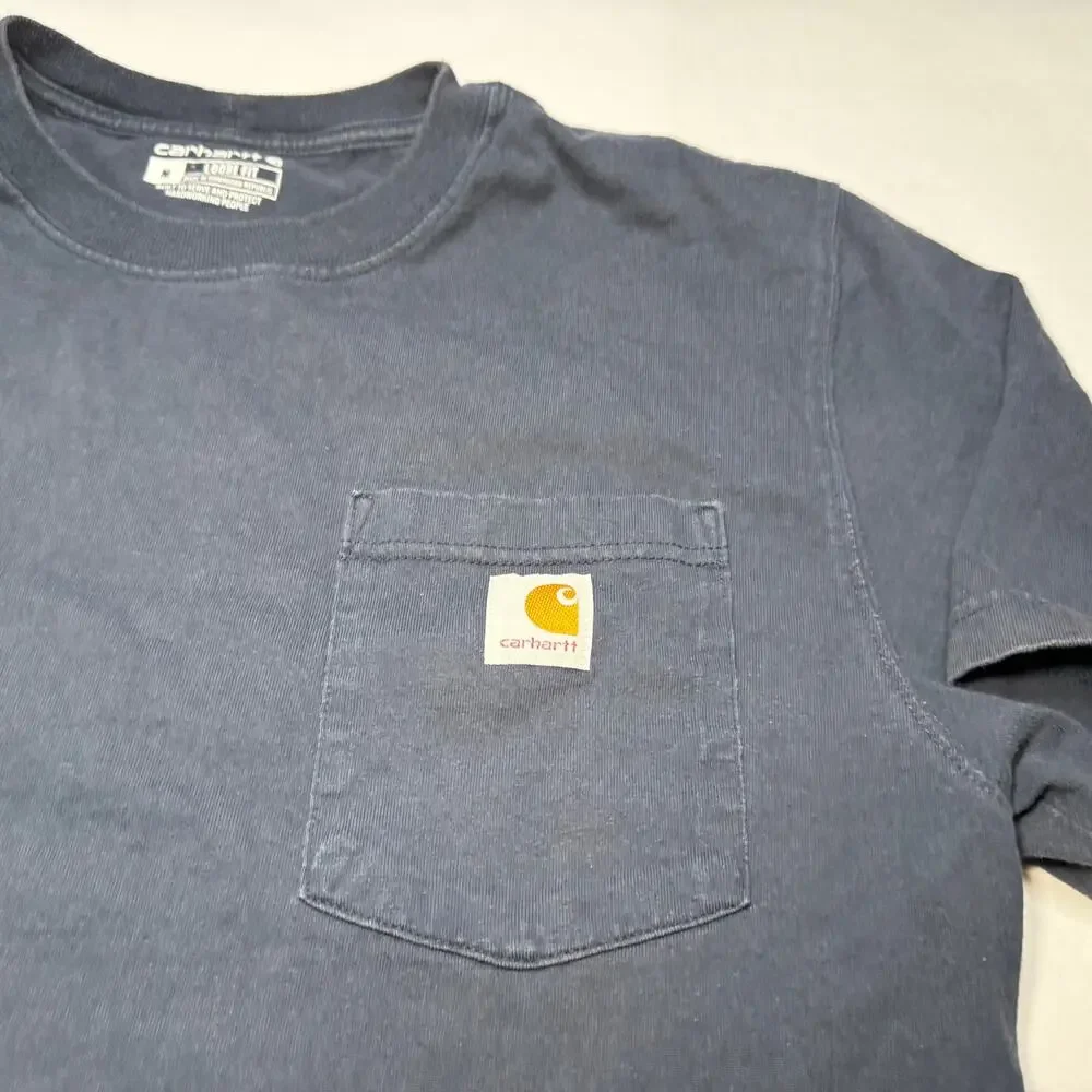 Men's Carhartt Loose fit navy pocket t shirt Size Medium